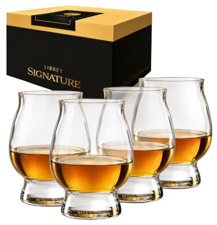 Libbey Signature Kentucky Bourbon Trail Whiskey Glasses Set of 4, Dishwasher Safe, Restaurant Quality Bourbon Tasting Glasses