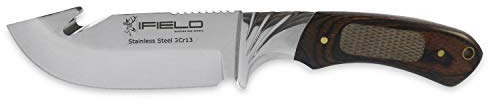 iFIELD EL29015 Multifunzionale Escursionismo, Caccia e Sopravvivenza Coltello per l'aria Aperta, Marrone CNC Decorato Stamina, Lama in Acciaio Inox 3Cr13, Colore Marrone Fodero di Alta qualità