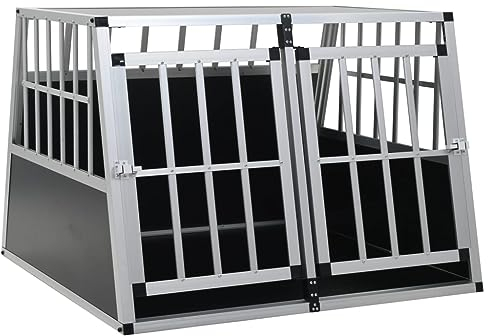 vidaXL Hundetransportbox Doppeltür 94x88x69 cm Hundebox Reisebox Transportbox
