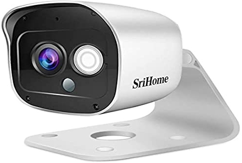 SRIHOME Telecamera di sorveglianza WiFi 1296P Wireless Interno/Esterno Telecamera di Sicurezza IP66 Impermeabile con Visione Notturna Sensore di Movimento Audio Bidirezionale