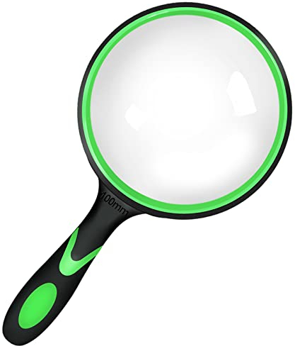 100mm Große Lupe für Kinder Forscher, Kinderlupe Lupen, Fach Groß Leselupe Vergrößerungsglas Senioren, Handlupe Leselupen Vergrößerungsglas Vergrößerungslupe Testsieger Magnifying Glass Magnifier
