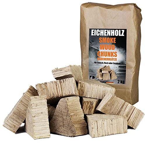 Morceaux à Fumer Chêne 2 kg XXXL Bois Fumage Grill Fumé Blocs de Fumage Kingpower