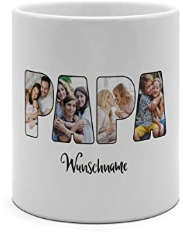 PhotoFancy® - XXL Tasse 'Papa' - Personalisierte Fototasse mit eigenem Foto und Text - Große Tasse selbst gestalten - Jumbo-Becher XXL 750 ml