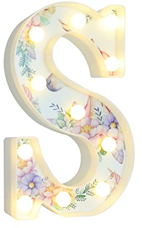 Vimlits Light Up Letters for Girls, Unicorn Gifts for Girls Bedroom LED Letter Lights Warm White Alphabet Sign Birthday Party Decorations Night Light Christmas Valentine Wall Table Decor - S