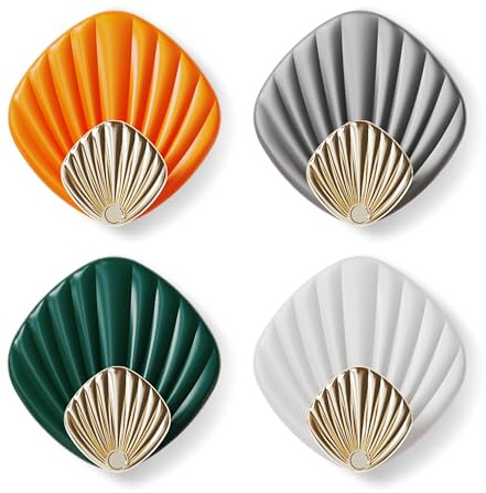 RICOO Klebehaken Set Haken selbstklebend HP004-M bunt Muschel Handtuchhaken ohne bohren Klebehaken für Badezimmer Kleiderhaken zum Kleben selbstklebende Wandhaken Hooks Badhaken