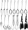 Serving Utensils Set for Partie, Silver Stainless Steel Metal Serveware Large Serving Spoons, Slotted Spoons, Forks, Tongs, Soup and Skimmer Spoon, Cake Server for Buffet, Catering, Entertaining 15pcs