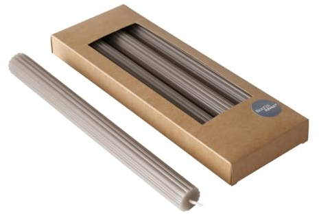 BOLTZE Classic - Candela a stelo marrone, 25 cm, 4 pezzi