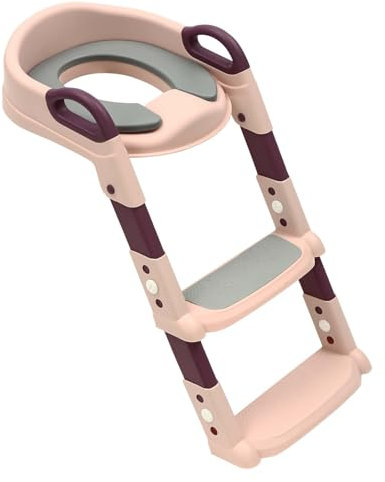 Töpfchen Toilettensitz Baby mit Treppe für Kinder Kindertoilette Rutschfestes für Kleinkinder Jungen und Mädchen (Rosa)