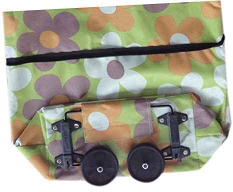 MAGICLULU De Courses Pliable avec Roues Chariot De Courses Multifonctionnel Oxford De Transport Élégant Et Pratique pour Vos Et Voyages Orange à Pois