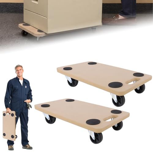 ACXIN 2X Möbelroller Transportroller 580 x 290 x 108 mm Transporthilfe mit Rollen Rollbretter Transport für Umzug Möbel-Transport, Möbelhund inkl. Gummipads bis zu 200 kg Traglast