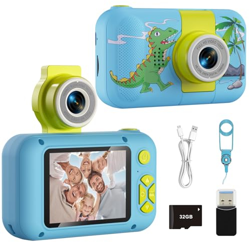 ARNSSIEN Appareil Photo Enfant,Appareil Photo pour Enfants Filles/garçons de 3 à 12 Ans,Cadeau de Noël, Appareil Photo Numérique Vidéo Selfie avec Carte de 32GB,X101H