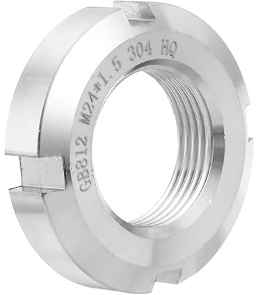 QUARKZMAN M24 x 1.5mm - 1pz Fissaggio Dadi Tondi Scanalati Quattro Scanalature - Dado Bloccaggio Tondo Acciaio Inossidabile 304 per Vari Cuscinetti Volventi, Settore Industriale, Argento.