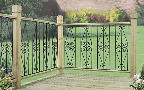 Ascot Scroll Metal Decking Fence Panel 560mm Run x 770mm High Fencing DPAB