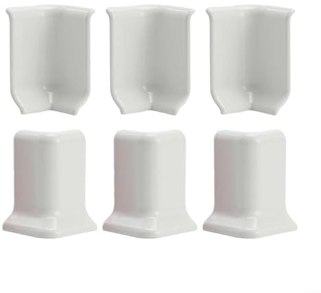 HOHOVYVY Sockelleisten Ecken, Selbstklebende Sockelleisten-Eckblöcke 5,4 CM Höhe Sockelleisten-Wandsockel-Eckleiste(S White)