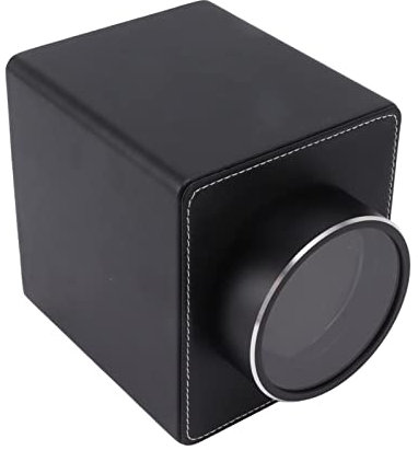 Akozon Schwarzer Automatischer Uhrenbeweger mit USB-Stromversorgung – Kunstleder, Antimagnetisch, Einzeluhr-Aufbewahrungsbox für Mechanische Uhren, Selbstaufziehender Uhrendreher