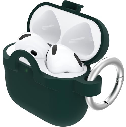 OtterBox Soft Touch Headphone Case for AirPods (4th gen), Shockproof, Drop proof, Ultra-Slim, Scratch and Scuff Protective Case for Apple AirPods, Includes Carabiner, Black