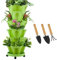 Sthrucrack Fioriera impilabile, giardino verticale a torre, set di fioriere verticali utilizzate per fragole, erbe aromatiche e fiori (Verde, 6 livelli)