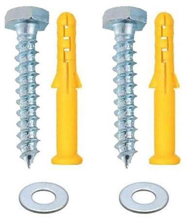 2 tornillos de hormigón M10 x 50 mm, tacos y tornillos de pared resistentes para mampostería de yeso, tornillo de hormigón de zinc y arandela, cabeza hexagonal fuerte para fijar mástil aéreo, platos