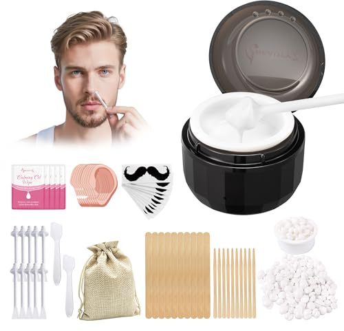 Beauty7 Nose Wax Kits Nasen Waxing Set Nasen- und Ohrenhaarentfernung Mini Wachswärmer Nasenwachs Set Mini-Tragbarer Wachswärme mit Wachsperlen einweg-nasenhaar-wachs-kit mit Applikatorstifte