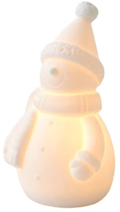 Figura De Muñeco De Nieve Navideña con Luz, Decoraciones Cerámicas De Muñecos De Nieve, Decoración Estacional para Oficinas Escuela Dormitorio Fiesta Acción De Gracias Sala Apartamento