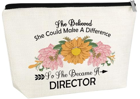 Appreciation Gifts for Director Makeup Bag Activity Theater Movie Director Gifts for Women Film School Graduation Gift Retirement Present for Women Actress Coworker Cosmetic Bag with Zipper