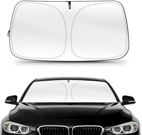 D-Lumina Parasol Coche Delantero, Plegable Parasol Coche (S-68x135cm) | Protección de Doble Capa Contra los Rayos UV y el Calor, Compatible con la Mayoría de los Vehículos