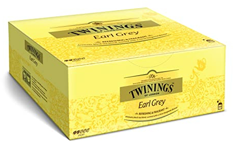 Twinings Earl Grey thé noir 200g, thé noir de Chine, avec le plus fin arôme de bergamote, 100 sachets de thé, Teabags, 1 paquet (1 x 200 g)