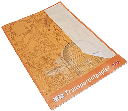 Herlitz 696302 Transparent Pappersblock, 25 ark A3, Genomskinlig