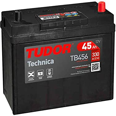 TUDOR Batería 45, Ah 330, A/EN TB456 L 237mm B 127mm H 227mm Compatible con KIA RIO III UB, TOYOTA Yaris Hatchback P13, SUZUKI SWIFT IV FZ, NZ, MAZDA 2 Hatchback DE, DH3