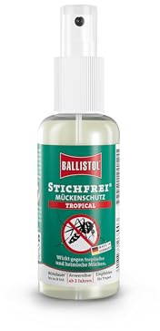 BALLISTOL 26920 Stichfrei Tropical 100ml Pump-Spray - Insekten-Spray - 8h Schutz für unbeschwerte Abenteuer in den Tropen