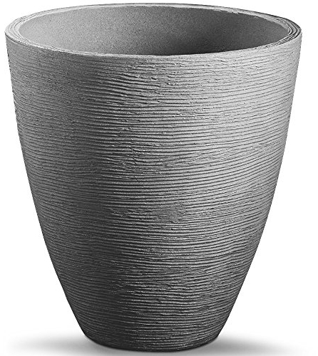 Deuba® Blumentopf 40x42cm 32 Liter Kunststoff Wetterfest Bruchfest Indoor Outdoor Übertopf Pflanztopf Pflanzkübel Grau