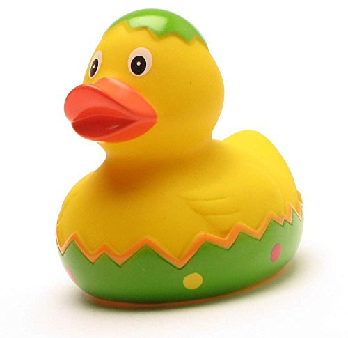 Duckshop I Badeente Osterei grün I Quietscheente I L: 8 cm I Quietscheentchen I Geschenk für Ostern I Präsent Sammler