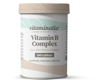 Vitaminalia Vitamina B Complex | 180 Tabletas | Todas las Vitaminas del Grupo B | Suplementación 1 Año = 1 Comprimido al Día | No-GMO, Vegano, Sin Gluten