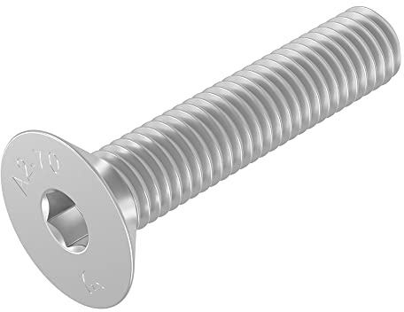 SECCARO Senkschraube M10 x 50 mm, Edelstahl V2A VA A2, DIN 7991 / ISO 10642, Innensechskant, 20 Stück