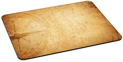 PEDEA Gaming und Office Mauspad - 350 x 260 mm - mit vernähten Rändern und rutschfester Unterseite, compass