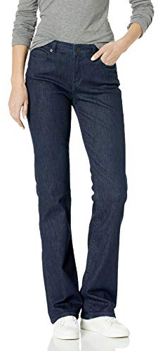 Amazon Essentials Damen Stretchige Slim-Bootcut-Jeans Mittelhoher Bund - Auslaufmodell, Leicht Ausgespült, 40