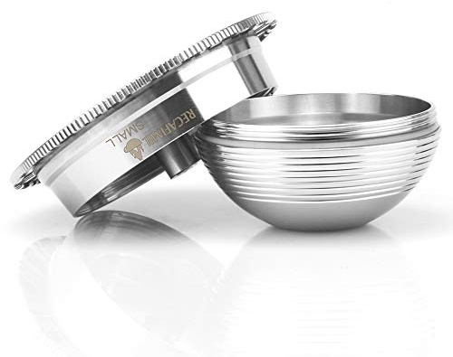 Stainless Steel Reusable Coffee Capsule, Metal Refillable Coffee Pod Brewing Espresso 70ML/2.40Z(SMALL), Compatible with N-espresso Ver-tuoPlus XN903/XN900 / Vertuo-line GCA1/ENV135/ENV150