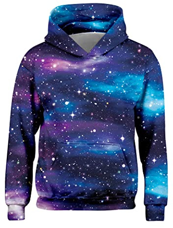 Freshhoodies Unisex Galaxy Sweatshirts Realistic Funky Squat Galaxy Cool Hoodies Pullover Casual Long Sleeve Teen Unisex Clothing Coats 10-13 Years (XXL)