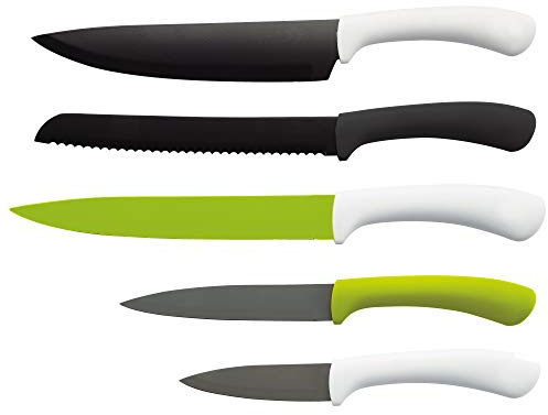 Set de 5 cuchillos San Ignacio, acero inoxidable, verde