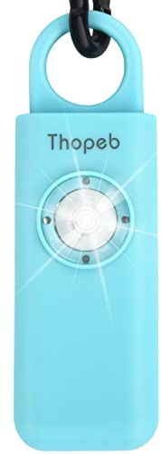 Thopeb Personal Alarm for Women– Extra Loud Siren and LED Strobe Light Original Self Defense Siren and Key Chain, Helps Elders & Womens & Kids Emergency Call (Aqua)