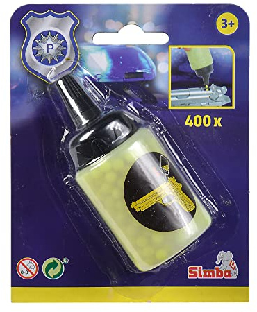 Simba 108022558-400 Kugeln für Kugelpistole, Munition, Nachfülldose, mit einfüllt Richter, Spielzeugwaffe Zubehör, ab 3 Jahren