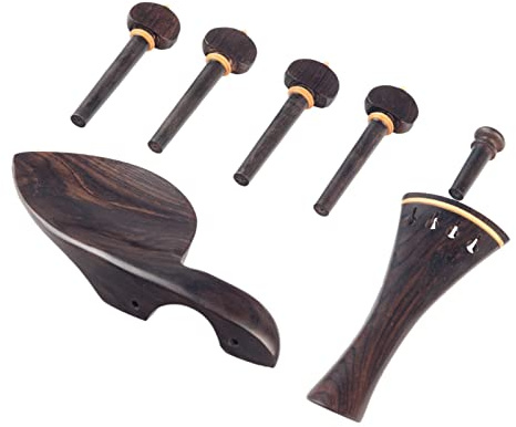 Streichinstrumente Teile Hill Style Ebenholz Violinteile 4/4 Saitenhalter + Drehwirbel + Stachel + Kinnhalter Ebenholz Violine Geige Teile Komplettset