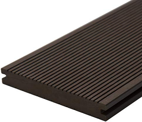 HORI WPC Terrassendielen Komplettset Massiv | | Splitterfrei & witterungsbeständig | Inkl. Unterkonstruktion & Befestigungsset | Fläche: b) 5 m² I 2200 mm Dielenlänge I Braun