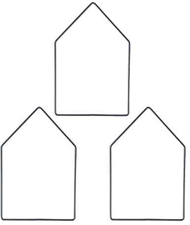 Ideen mit Herz Metall Formen Haus | 3 Stück | schwarz | Drahtformen zum Basteln | Metallringe, Wickeltechnik, Floristik, Makramee | 20cm x 13,3cm | Drahtstärke 3mm