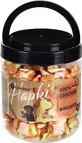 Flamingo - Snack Hapki hundkakor XXL - med kyckling - perfekt för labrador, beagle, fransk bulldog och border collie - 550 g