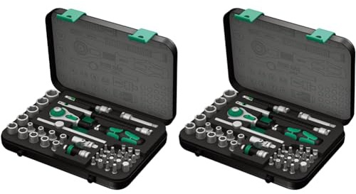 Wera 8100 SA 2 Zyklop Speed-Knarrensatz, 1/4 Zoll metrisch, Schwarz, 42-teilig, 05003533001 (Packung mit 2)