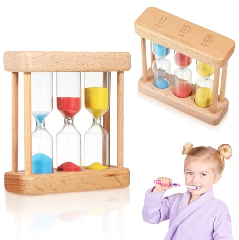 Sanduhr Zähneputzen Kinder, Zahnputzuhr, Sanduhr Glas Timer, Bunter Sand 3 In 1 Zylindrische Sanduhr, Sanduhren Set Für Kinder, Küchen-Timer-Uhr, Zeitmanagement-Assisten, 1/3/5 Minuten