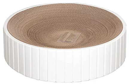 NESPIQ Rascador De Cartón para Gatos Cartón Rascador para Gatos, Cartón Corrugado Reciclable Duradero para Rascar con Hierba Gatera para Protección De Muebles Rascador para Gatos(White)