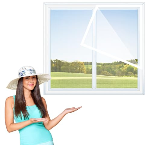 80x110cm,Fliegengitter Fenster Netz Insektenschutz Fenster – Mückennetz Fenster mit Klettband – Fliegennetz Fenster – Mückenschutz