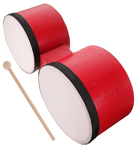 SOIMISS Batteria per Ragazzo Ragazza Piccoli 1-3 Anni Tamburo Bongo 5-6 Pollici Bacchette Strumenti a Percussione Educativo Portatile per Sviluppo Musicale Giochi Interni ed Esterni